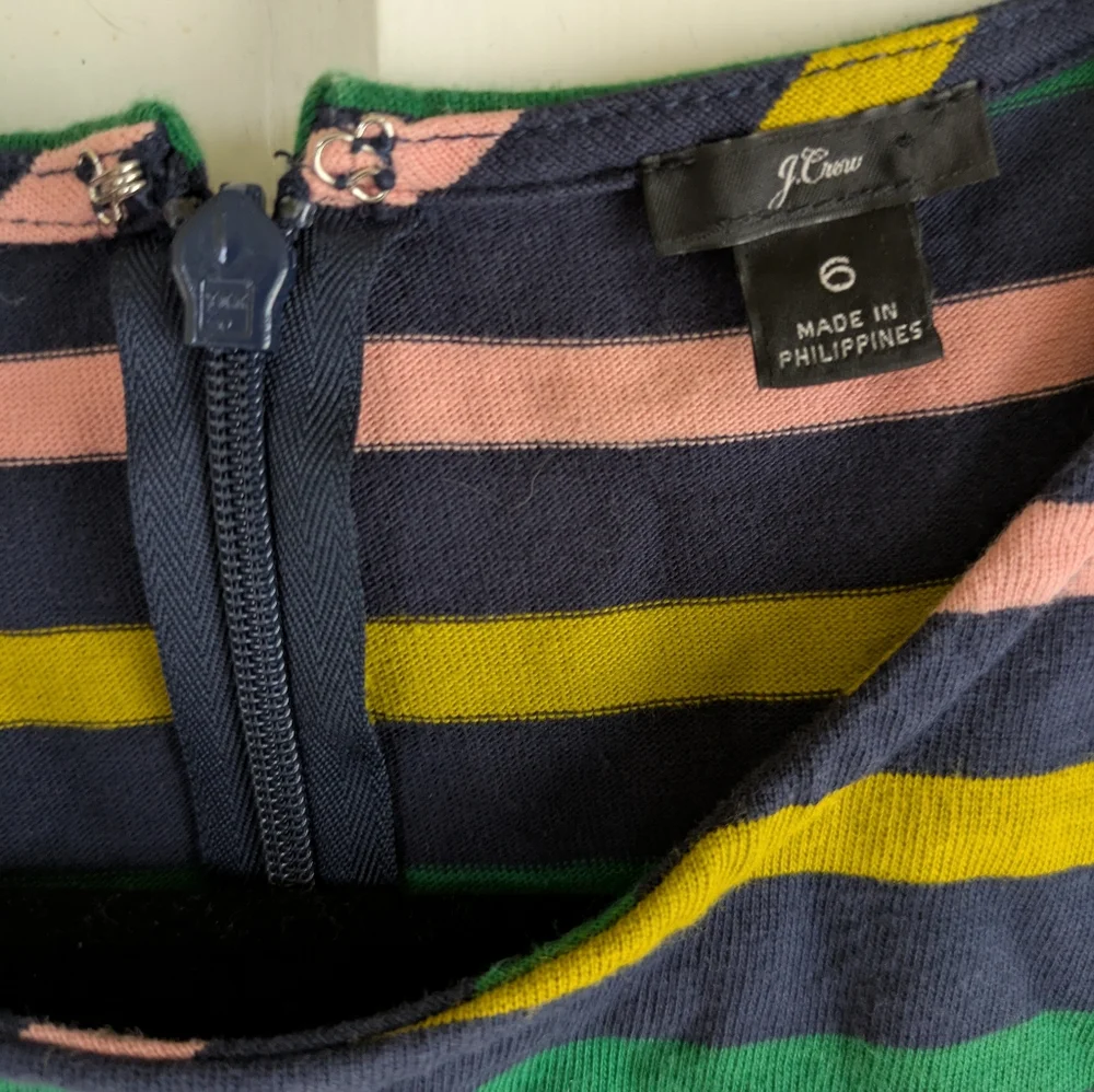 J. Crew Striped Midi Sheath Dress Size 6